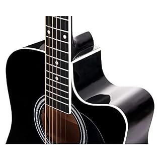 Classic Cantabile guitare acoustique folk avec micro guitare, set démarrage à 4 pièces, noir - Les Beatles, Paul McCartney, John Lennon, RIngo Starr, George Harrison Classic Cantabile guitare acoustique folk avec micro guitare, set démarrage à 4 pièces, noir – Image 4