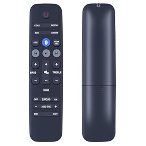 GOUYESHO Ersatz Fernbedienung Passend für Philips Virtual Surround Soundbar 996580002887 MKYT1505260006 HTL3140B HTL2163B HTL4110B HTL4110B/12 HTL4111B HTL4111B/12 HTL3140B HTL3160B