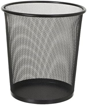 Lixeira de Metal 10L Aramada Telada Preta para Escritório Resistente