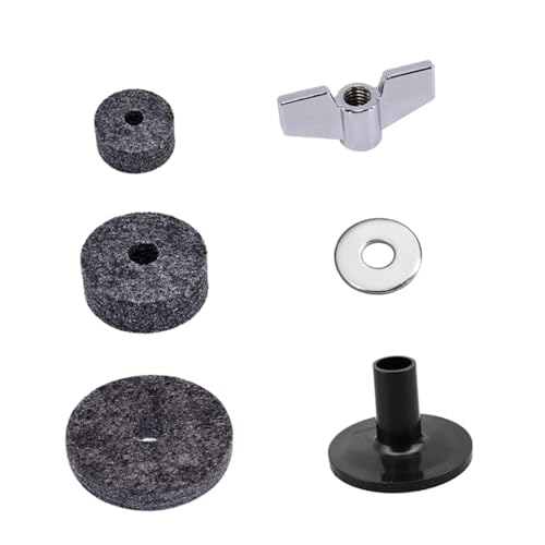 Kisangel Drum Cymbal Accessory Set Grey Felt Washers Hi Hat Felts Cymbal Sleeves and for Drum Kit Protection and Performance