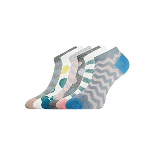 oodji Ultra Mujer Calcetines Tobilleros (Pack de 6), Multicolor, ES 38-40 / M