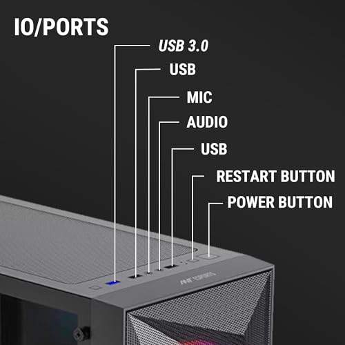 Ant Esports Elite 1200 ATX Computer Case/Gaming Cabinet - Black | Support ATX, Micro-ATX, Mini-ITX | Pre-Installed 3 Front Fans & 1 Rear Fan - Image 4