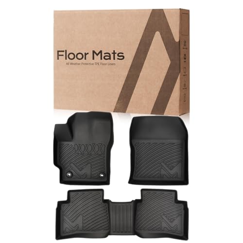 Image of TPE Automotive Floor Mats Custom for 2020-2026 Toyota Corolla(Include Hybrid Exclude Hatchback), All Weather Cover Protection Waterproof Black Floor Liner Front & Rear Row Full Set Car Mats, 3PCS