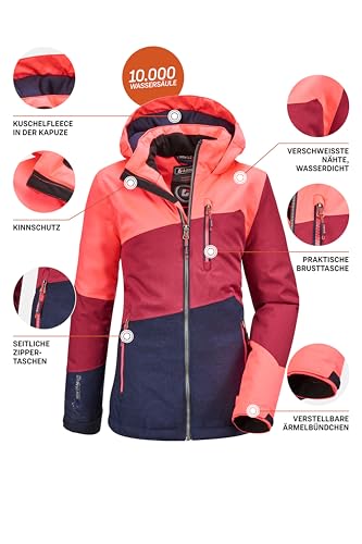 killtec Mädchen Lynge Grls Jckt B Funktionsjacke Mit Kapuze, neo-coral, 128 – Ansicht 7