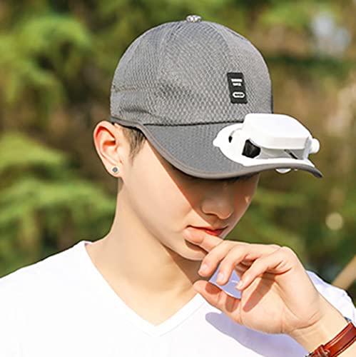 Image of Mens Baseball Cap with Solar Fan, Summer UV Protection Wide Brim Sun Hat Mesh Beach Hats, Solar Powered /USB Charging
