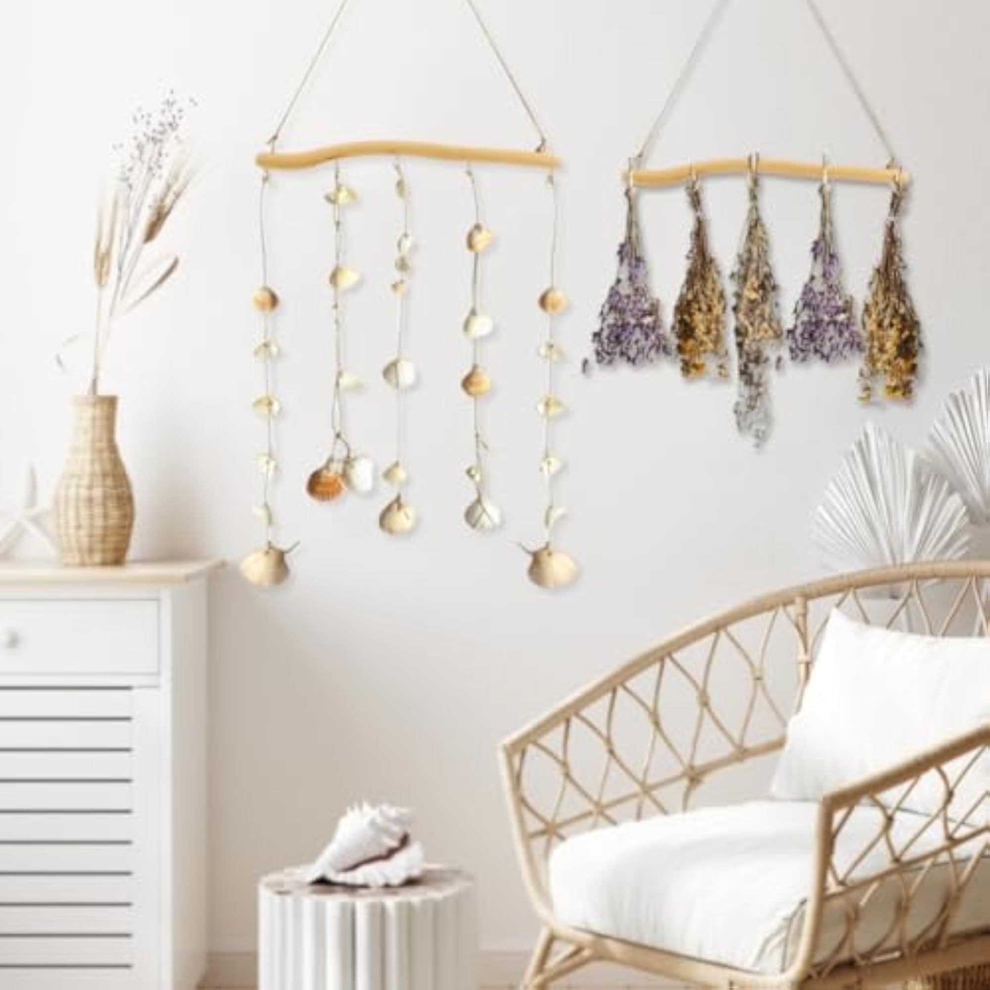 2Pcs Driftwood Wall Hanging Jewelry Hanger with Hooks