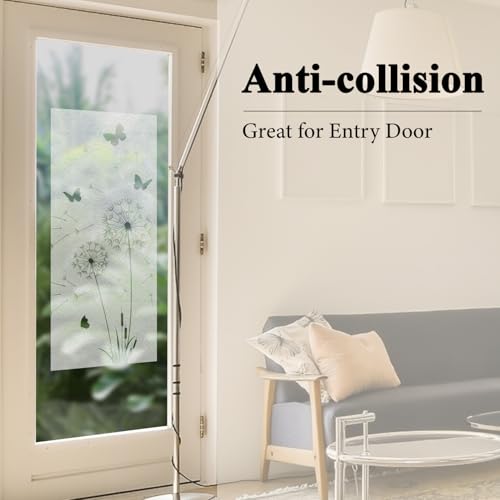 Neukids Löwenzahn-Schmetterlinge Türtapete,Statische Haftung tür Klebefolie,Ablösbarer Blickdichter Türaufkleber,Innentür dekorative Kunst Glastür Aufkleber,Türfolie Weiß 1 Bände 43x100cm