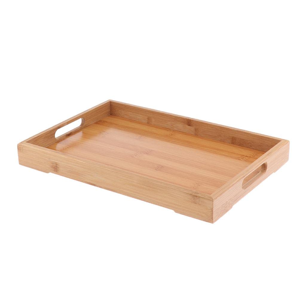 ATORSE Rectangle Bamboo Wooden Serving Tray Food Tea Fruit Dinner Tray &Handles for Coffee Party Snacks|Home & Garden|Food & Beverages|Tea 2