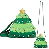 Dansydaisy Bolso cruzado de árbol de Navidad para mujer, bolsos de vacaciones, lindo bolso de Navidad de moda, bolso de hombro decorado con árbol de Navidad para mujer, regalos de Navidad, Varios