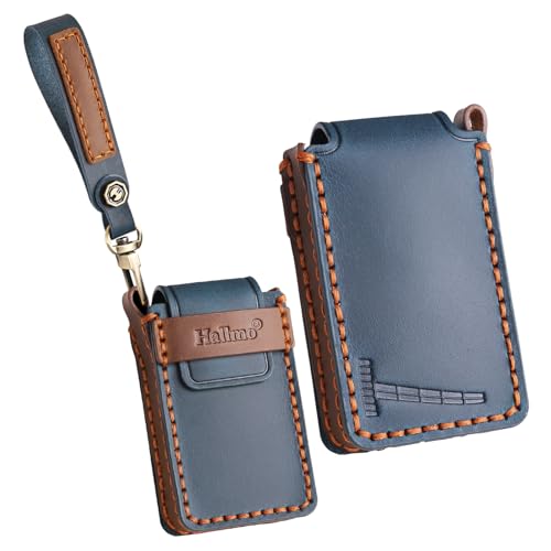 Coque de clé Volvo EX30 cuir bleu idéal pour trajets quotidiens