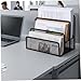 Black Metal Letter Sorter 3 Tier - Envelope Holder Mail Organizer Vertical File Holder for Office Countertop Desk