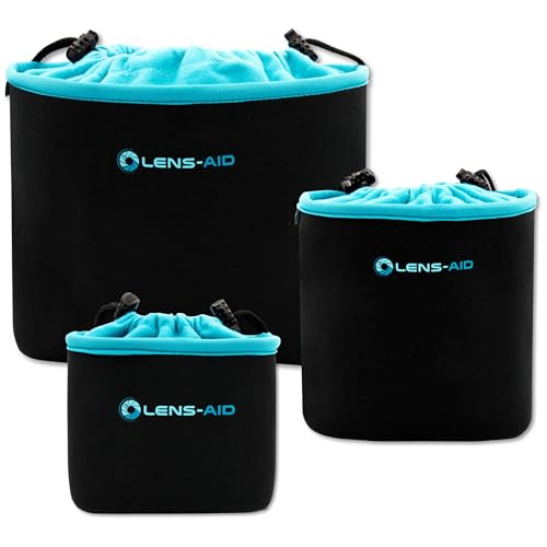 Lens-Aid Housse pour Appareil Photo en Néoprène avec Doublure en Polaire : Etui, Pochette pour protéger caméras, Compatible avec Canon, Nikon, Pentax, Fuji, Sony et Plus (S)