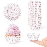 COcnny Bow Mini Cupcake Liners - 300pcs Pink Bowknot Baking Cups Muffin Paper Cupcakes Wrappers for Birthday, Candy Cake Chocolate Wrap Making Supplies for Baby Shower Wedding Bachelorette Party