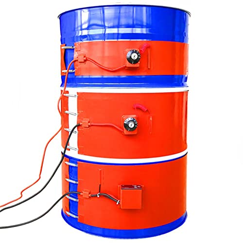 HSGAV Riscaldatore in Gomma Siliconica, 53 Galloni/200 Litri Riscaldatore per Fusti di Olio in Metallo Siliconico Termostato Regolabile