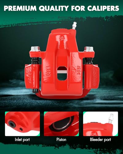 Image of SCITOO Rear Right Brake Caliper With Bracket 19B3276 Red Compatible For Toyota For Sequoia 2008-2017 For Toyota For Tundra 2007-2017