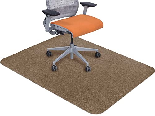 Office Chair Mat For Hardwood Floor, Desk Chair Mat For Tile Floor, Anti-Slip Computer Gaming Chair Floor Protector Carpet Mat, Reduce Noise & Easy To Clean, 47"X35"- Brown #TOP7