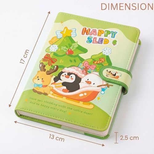 Image of FunBlast Diary for Girls - Christmas Kawaii Diary for Kids, Journal Diaries for Girls, Notepad for Students Stationary Items, Birthday Gifts (98 Sheets) (Green)