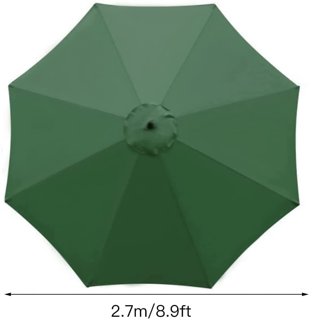 Bâche De Remplacement pour Parasol Déporté 8 Baleines 3m Toile De Rechange pour Parasol Octogonal Protection UV, 8 Points D Accroche pour Pare-Soleil De Jardin pour Terrasse-Green