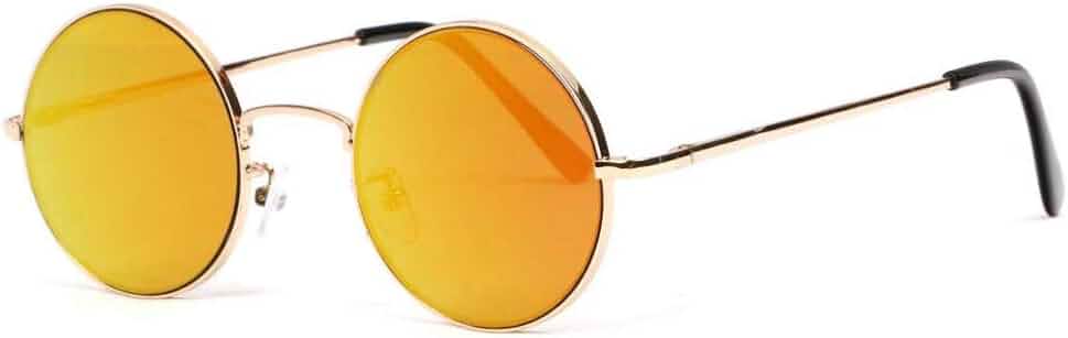 Lunettes de soleil miroir bleu rondes, lunette soleil pilote livré 48h