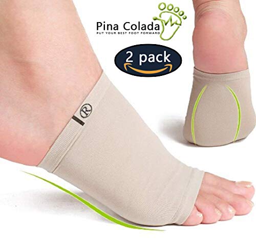 Compression Arch Sleeves (2 Pairs Khaki) - Plantar Fasciitis Braces/Sleeves, Foot Care, Heel Spurs, Feet Pain, Flat Arches