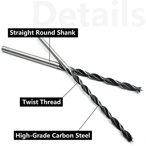 Jersvimc 7Pcs 300Mm 12 Extra Long Drill Bit Set, Long Wood Drill Bits Long Shank Drill Bits Brad-Point Drill Bit Set Include (4Mm, 5Mm, 6Mm, 7Mm, 8Mm, 10Mm, 12Mm) #TOP4