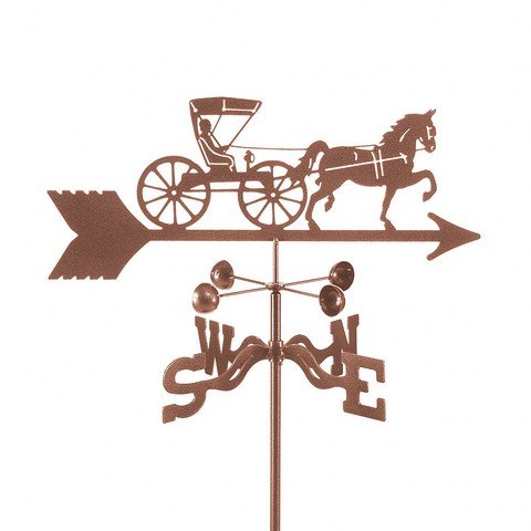 Veranda Doctor Horse & Buggy Weathervane with Garden Mount