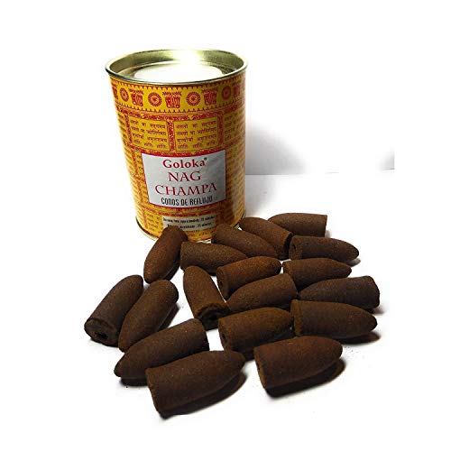 Goloka Nag Champa Incense Backflow Cones (Pack Of 24) (One Size) (Brown)