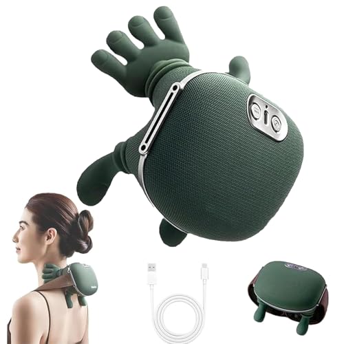 Massaggiatore per spalle, massaggiatore per mani, spalle e collo, con impastatura a caldo, design cordless, massaggio shiatsu ergonomico per collo, spalle e sollievo dal mal di schiena