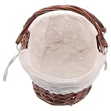 TOYANDONA Wicker Picnic Basket met Handvat Handgeweven Rieten Mand met Katoenen Voering Ruime Opslag voor Fruit Snacks Brood Groenten Geschikt voor Picknicks Seizoensgebonden Gebruik