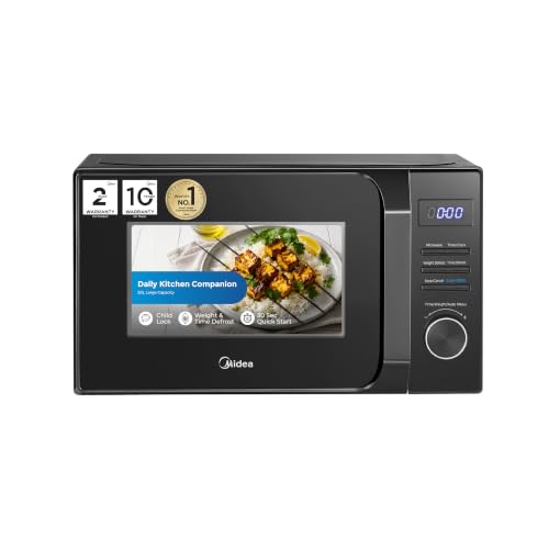 Midea 20 L Solo Digital Microwave Oven with 700W Microwave Power, 6 Auto Cook Menus, Multi-Stage Cooking (MMO20CXA-AMPEBK, Defrost by Time & Weight, 3