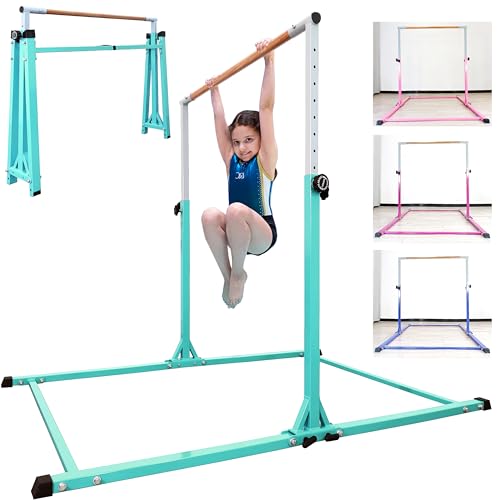 Image of Seliyoo Foldable Gymnastics Bar for Kids Teens Ages 3-18, 5FT /6FT Kip Training Bar -Sturdy Base for Home Training,Adjustable Height 35 inch to 59 inch for, 400 LBS Capacity,Anti-Slip Base & Easy Assembly