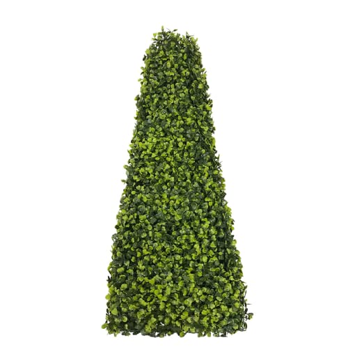 SunnyRoyal Topiary Trees Artificial Outdoor Boxwood Trees Highly Realistic Decorative Buxus Tower, UV Resistant Fake Tree for Home Garden/Indoor & Outdoor Use, 1 Piece