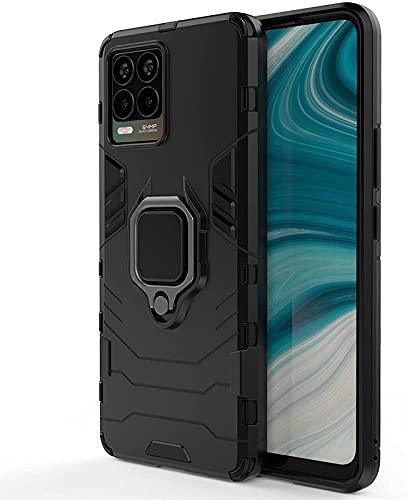 Image of OneLike 360 Shockproof Slim Drop Full Body Protection Robot Ring Phone Back Cover for Realme 8 4G - Black