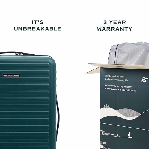Image of Assembly Stark Hard Luggage Set of 2 Trolley Bags (20 + 28 Inch), Unbreakable Polycarbonate Luggage Set, TSA Lock, Silent 8 Spinner Wheels, Hard Shell Suitcase Set Green