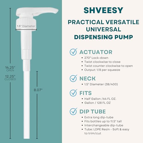 image for Shveesy Gallon Pump Dispenser - for Plastic or Glass Bottles – Heavy