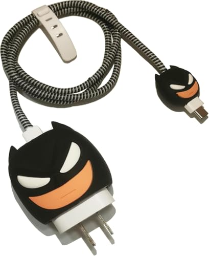 Image of Meyaar Silicone Protective Case for Apple 20W & 18W iPhone USB-C Power Adapter Charger and for USB Lightning Cable, 3D Cartoon Case for iPhone Charger 18W /20W Only (Bat-Man)