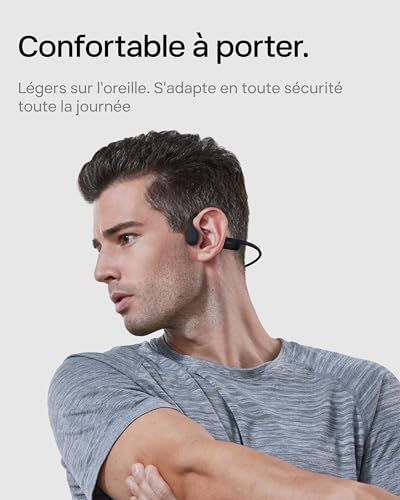 SHOKZ OpenRun Mini Knochenschall Kopfhörer, Open-Ear Sport Bluetooth Kopfhörer mit Noise-Cancelling Mikrofon, IP67 wasserdichte kabellose Ohrhörer zum Laufen, 8 Std Laufzeit, USB-C, Sport-Stirnband