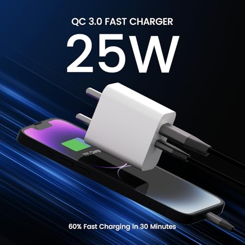 Image of DeperAI 25W Dual Port GaN III Fast Charger - MFi Certified, PD3.0 & UFCS Support for iPhone, Samsung, Oppo, Vivo, iPad & More (White)