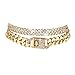 WZJLY 14K Gold Anklets for Women Waterproof Rhinestone Ankle Bracelet Layered Cuban Link Chain Diamond Anklet Beach Jewelry for Women (10+2inch-plus size-g)
