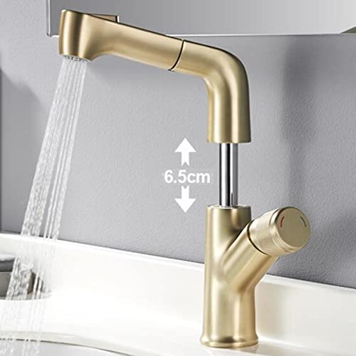 Robinet de lavabo extractible et télescopique en laiton blanc orientable - 3