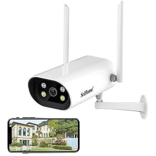 Image of Srihome SH037 5MP 2K UHD 5G WiFi Smart View CCTV IP Camera Night Color Vision Outdoor CCTV IP Camera Waterproof IP66 Motion Tracking Two-Way Audio Wireless Home Security Camera
