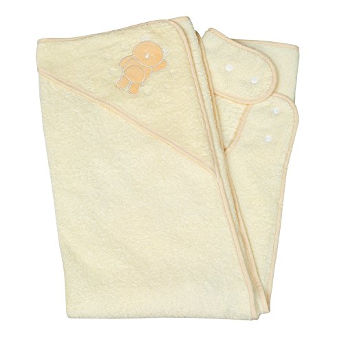 ClevaMama Apron Hooded Baby Towel - Bath Towel With Hood, Soft Cotton Bath Wrap, Beige