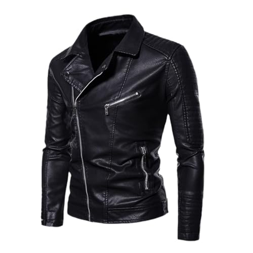 Chaqueta de cuero con cierre diagonal para ciclismo