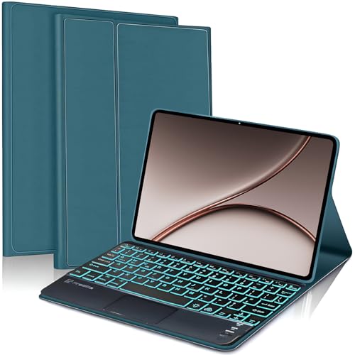 Image of ProElite TouchPad Keyboard case for OnePlus Pad 4 13.2 inch, Magnetic Detachable Wireless Bluetooth TouchPad Keyboard OnePlus Pad 4 13.2 inch (Built-in 7-Colors Backlit), Dark Green