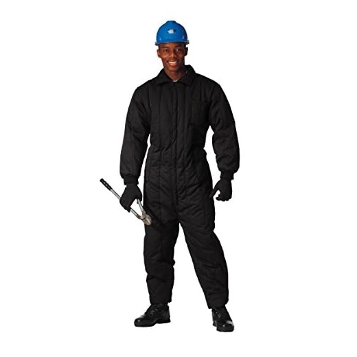 Rothco Insulated Twill Coveralls – Warm Poly Fiberfill Insulation – Long Sleeve Speedsuit for Cold Weather, Black - L