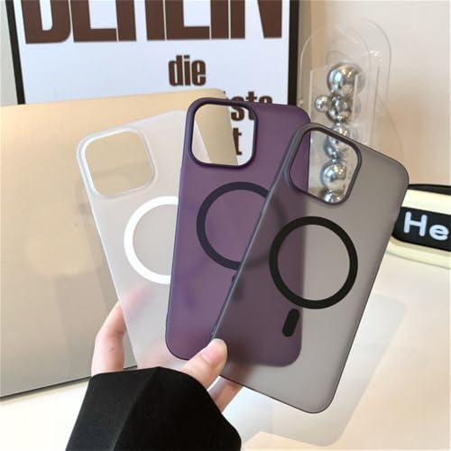 Image of DIZORO Matte Case for iPhone 14 Plus Compatible with MagSafe, Camera Lens Full Protection, Shockproof Translucent Frosted TPU Soft Phone Cover, Anti-Fingerprint (Black)