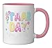 Staar Day You Got This Teacher Student Testing Bow Flowers Ceramic Mug, Pink/White