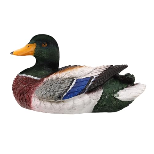 Levemolo Statua Galleggiante Di Anatra in Resina Per Giardino e Stagno, Decorazione Da Paesaggio Resistente in Pu Bordi Arrotondati, Ornamento Per Specchio D'acqua e Cortile