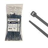 Kable Kontrol Gray Zip Ties 8 Inch 100 Pcs, 50 Lbs Tensile Strength, Self-locking Nylon Colored Cabl