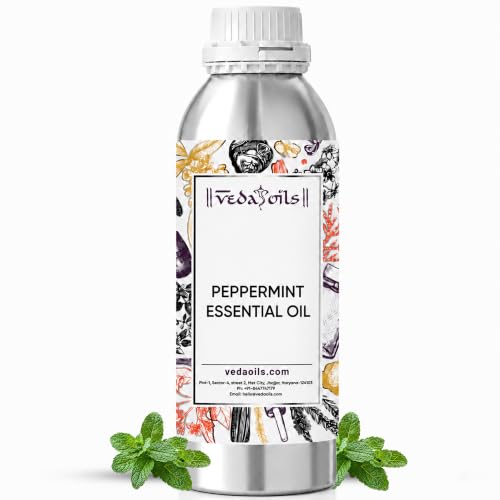 Image of VedaOils Peppermint Essential Oil 100ml | 100% Pure & Natural Therapeutic Grade, Undiluted | Peppermint Oil for Skin, Hair Growth, Hair Fall Control & Scalp Care